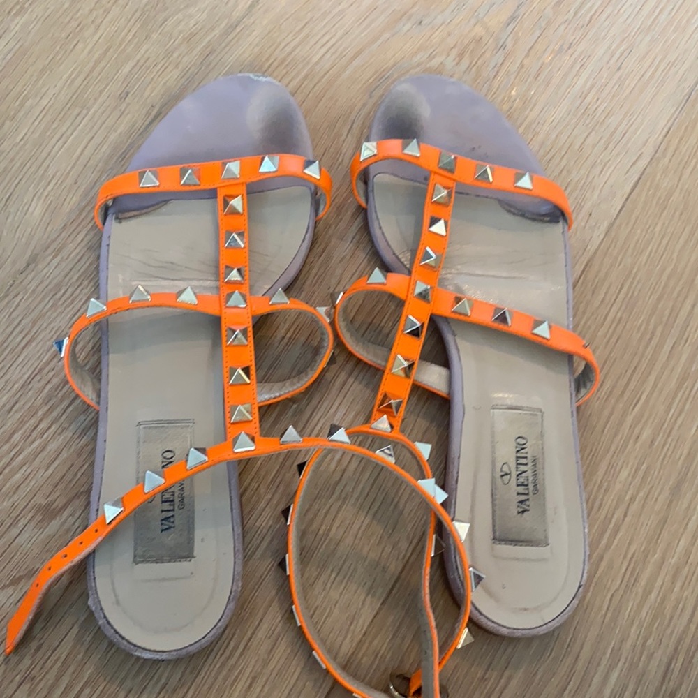 Orange spike Valentino sandals